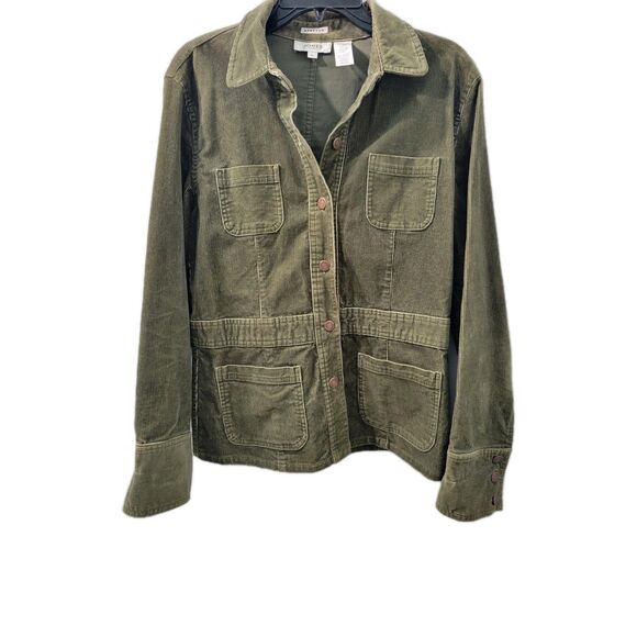 Jones Sport New York Signature Green Corduroy Jacket Size L - Picture 1 of 9